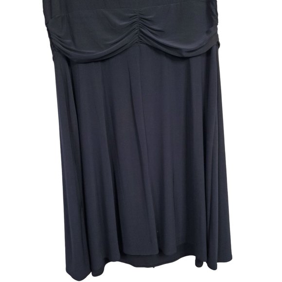 R&M Richards Size 20W Dress Pullover Stretch Fluid Jersey Midi Crystal Navy - Picture 7 of 11